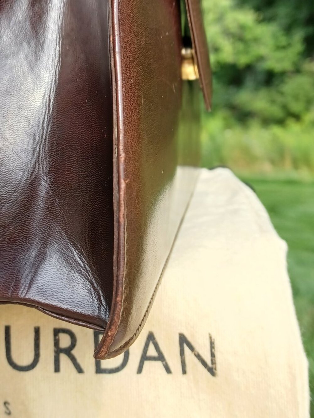Vintage Charles Jourdan Cross-Body Bag Brown Leather Shoulder Handbag 1970/80s - Picture 11 of 14
